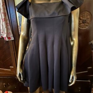 H by Halston Black Off-Shoulder Mini Dress